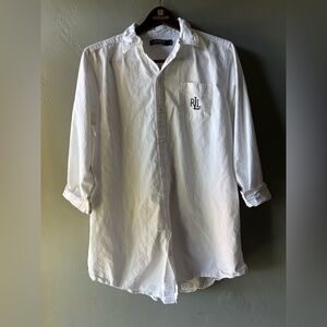 Lauren Ralph Lauren White Cotton Shirt ~ Size L